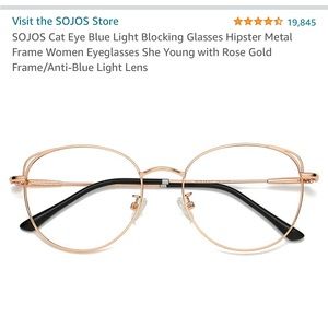 Sojos Bluelight glasses. Barely worn! Work so well, but too big for my face